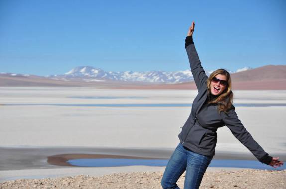 Nosso primeiro salar no Chile, a caminho de San Pedro de Atacama
